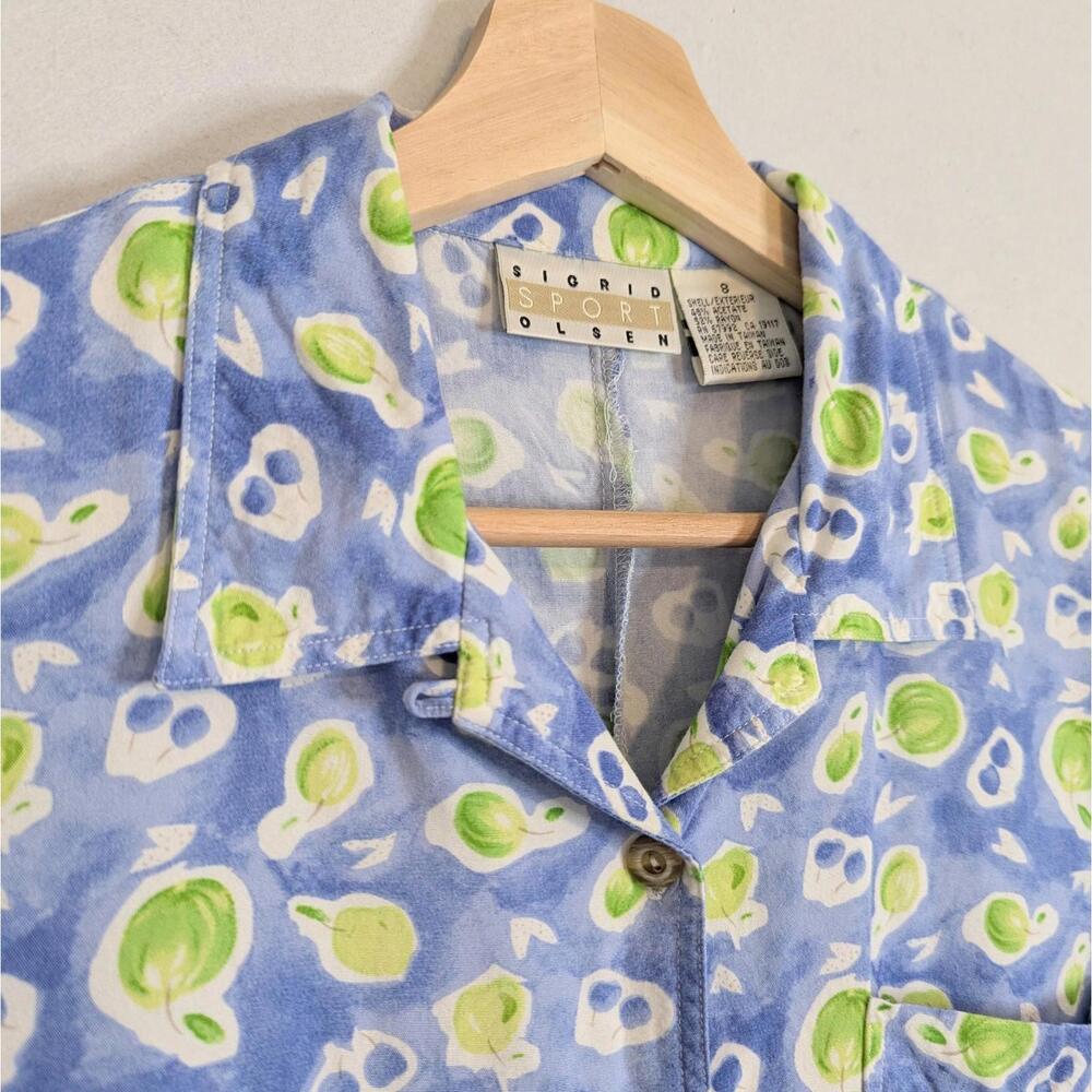 Vintage 90s Sigrid Olsen cropped boxy fruit print top - Picture 4 of 6